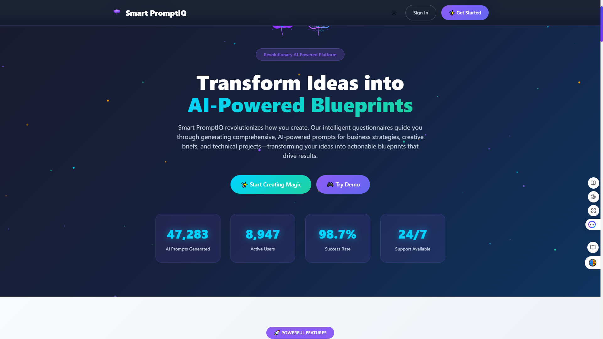 smartprompt[q dashboard screen shot