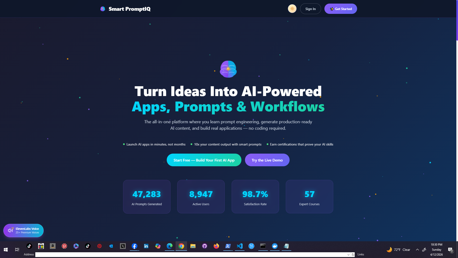 smartpromptiq landing page
